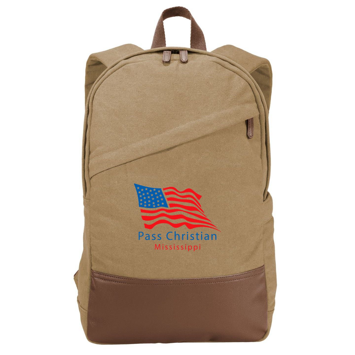 Pass Christian Mississippi Cotton Canvas Backpack
