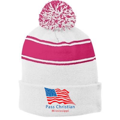 Pass Christian Mississippi Stripe Pom Pom Beanie