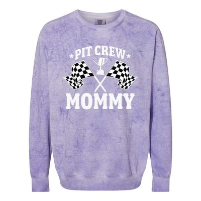 Pit Crew Mommy Mother Race Car Birthday Party Colorblast Crewneck Sweatshirt