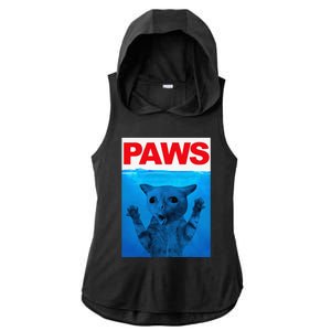 Paws Cat Meme Humor Funny Kitty Lover Funny Cats Dads Mom Ladies PosiCharge Tri-Blend Wicking Draft Hoodie Tank