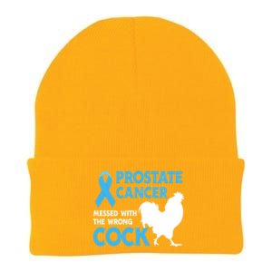 Prostate Cancer Messed With The Wrong Cock Cancer Awareness Gift Knit Cap Winter Beanie