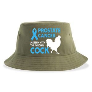 Prostate Cancer Messed With The Wrong Cock Cancer Awareness Gift Sustainable Bucket Hat