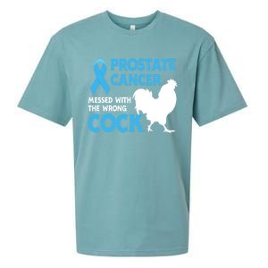 Prostate Cancer Messed With The Wrong Cock Cancer Awareness Gift Sueded Cloud Jersey T-Shirt