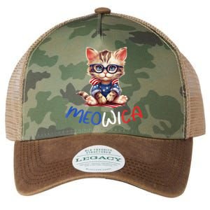 Patriotic Cat Meowica 4th Of July Funny Cat Lover Legacy Tie Dye Trucker Hat