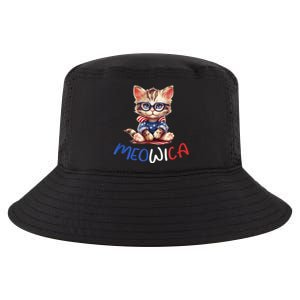 Patriotic Cat Meowica 4th Of July Funny Cat Lover Cool Comfort Performance Bucket Hat