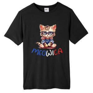 Patriotic Cat Meowica 4th Of July Funny Cat Lover Tall Fusion ChromaSoft Performance T-Shirt