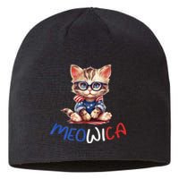 Patriotic Cat Meowica 4th Of July Funny Cat Lover Sustainable Beanie