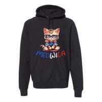 Patriotic Cat Meowica 4th Of July Funny Cat Lover Premium Hoodie