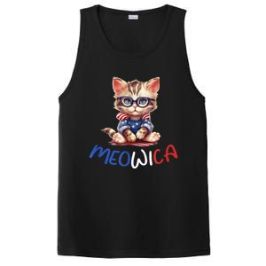 Patriotic Cat Meowica 4th Of July Funny Cat Lover PosiCharge Competitor Tank