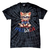 Patriotic Cat Meowica 4th Of July Funny Cat Lover Tie-Dye T-Shirt