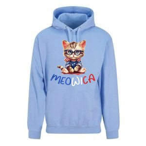 Patriotic Cat Meowica 4th Of July Funny Cat Lover Unisex Surf Hoodie