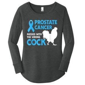 Prostate Cancer Messed With The Wrong Cock Cancer Women's Perfect Tri Tunic Long Sleeve Shirt