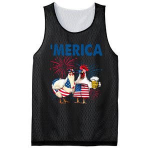 Patriotic Chicken Merica 4th Of July Beer Independence Day Mesh Reversible Basketball Jersey Tank