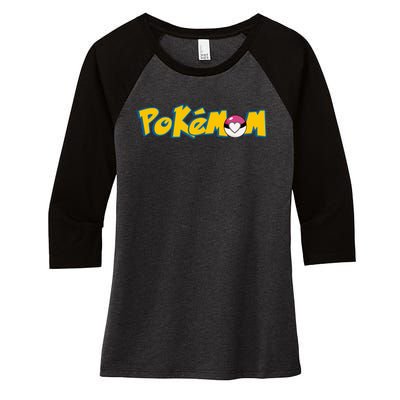 Pokemom Cute Mom Gift Women's Tri-Blend 3/4-Sleeve Raglan Shirt