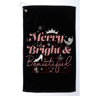 Princesses Christmas Merry Bright & Beautiful Platinum Collection Golf Towel