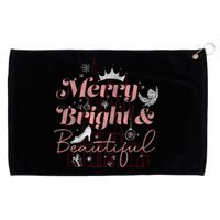 Princesses Christmas Merry Bright & Beautiful Grommeted Golf Towel