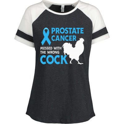 Prostate Cancer Messed With The Wrong Cock Cancer Awareness Enza Ladies Jersey Colorblock Tee