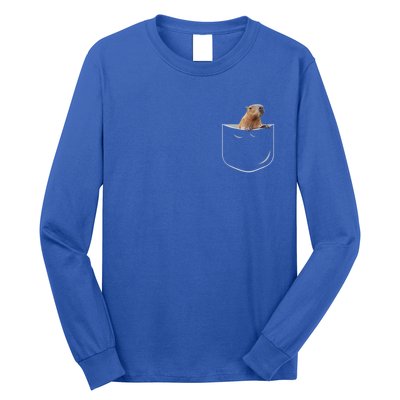 Pocket Capybara Meaningful Gift Funny Capybara In Pocket Gift Long Sleeve Shirt