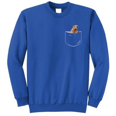 Pocket Capybara Meaningful Gift Funny Capybara In Pocket Gift Tall Sweatshirt