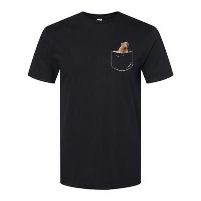 Pocket Capybara Meaningful Gift Funny Capybara In Pocket Gift Softstyle CVC T-Shirt