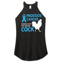 Prostate Cancer Messed With The Wrong Cock Cancer Awareness Women's Perfect Tri Rocker Tank