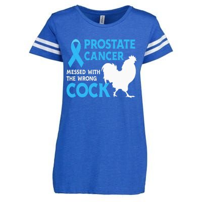 Prostate Cancer Messed With The Wrong Cock Cancer Awareness Enza Ladies Jersey Football T-Shirt