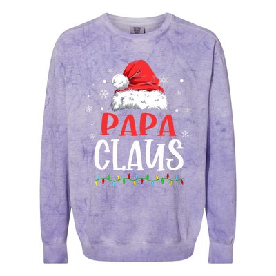 Papa Claus Matching Family Christmas Pajama Gift Colorblast Crewneck Sweatshirt