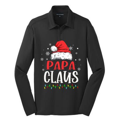 Papa Claus Matching Family Christmas Pajama Gift Silk Touch Performance Long Sleeve Polo