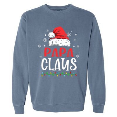 Papa Claus Matching Family Christmas Pajama Gift Garment-Dyed Sweatshirt