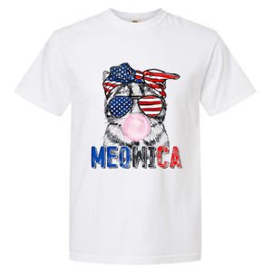 Patriotic Cat Meowica Bubblegum 4th of July Funny Cat Lover Garment-Dyed Heavyweight T-Shirt