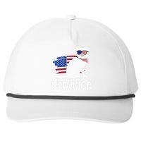 Patriotic Cat Meowica 4th of July Funny Kitten Lover Snapback Five-Panel Rope Hat