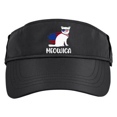 Patriotic Cat Meowica 4th of July Funny Kitten Lover Adult Drive Performance Visor