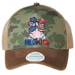 Patriotic Cat Meowica Bubblegum 4th of July Funny Cat Lover Legacy Tie Dye Trucker Hat