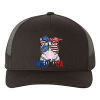 Patriotic Cat Meowica Bubblegum 4th of July Funny Cat Lover Yupoong Adult 5-Panel Trucker Hat