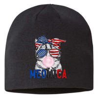 Patriotic Cat Meowica Bubblegum 4th of July Funny Cat Lover Sustainable Beanie