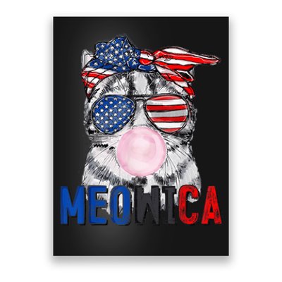 Patriotic Cat Meowica Bubblegum 4th of July Funny Cat Lover Poster