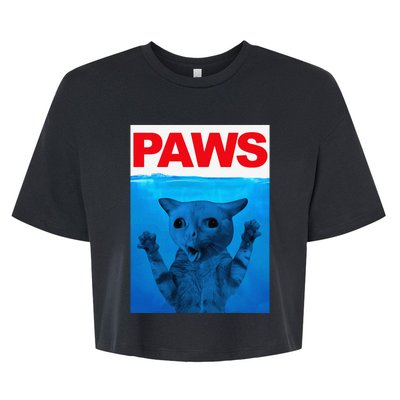 Paws Cat Meme Humor Funny Cats Dads Mom Bella+Canvas Jersey Crop Tee