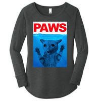 Paws Cat Meme Humor Funny Cats Dads Mom Women's Perfect Tri Tunic Long Sleeve Shirt