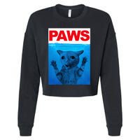 Paws Cat Meme Humor Funny Cats Dads Mom Cropped Pullover Crew