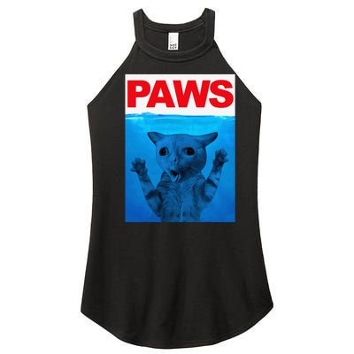 Paws Cat Meme Humor Funny Cats Dads Mom Women’s Perfect Tri Rocker Tank