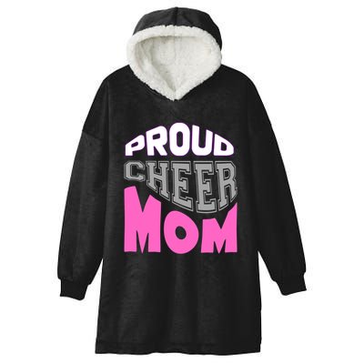 Proud Cheer Mom Squad Tryouts Pom Poms Megaphone Novelty Funny Gift Hooded Wearable Blanket