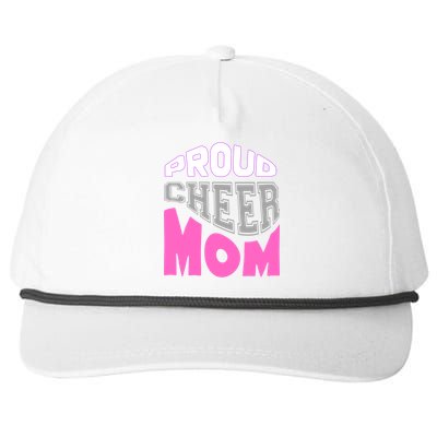 Proud Cheer Mom Squad Tryouts Pom Poms Megaphone Novelty Funny Gift Snapback Five-Panel Rope Hat