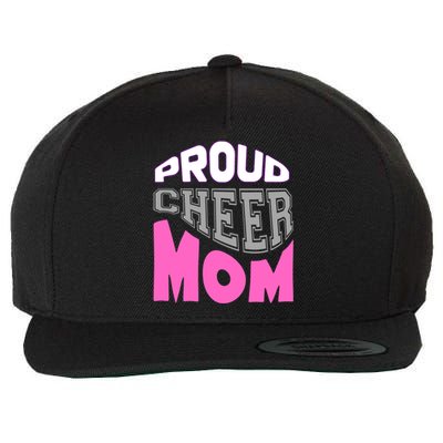 Proud Cheer Mom Squad Tryouts Pom Poms Megaphone Novelty Funny Gift Wool Snapback Cap