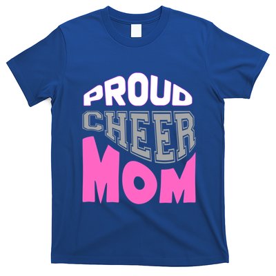 Proud Cheer Mom Squad Tryouts Pom Poms Megaphone Novelty Funny Gift T-Shirt