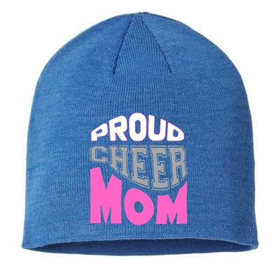 Proud Cheer Mom Squad Tryouts Pom Poms Megaphone Novelty Funny Gift Sustainable Beanie
