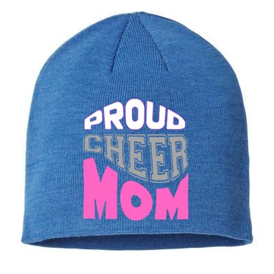 Proud Cheer Mom Squad Tryouts Pom Poms Megaphone Novelty Funny Gift Sustainable Beanie