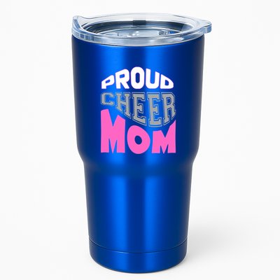 Proud Cheer Mom Squad Tryouts Pom Poms Megaphone Novelty Funny Gift Tumbler