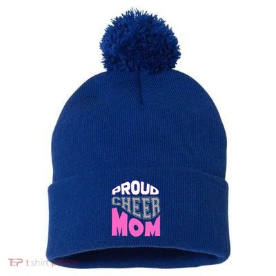 Proud Cheer Mom Squad Tryouts Pom Poms Megaphone Novelty Funny Gift Pom Pom 12in Knit Beanie