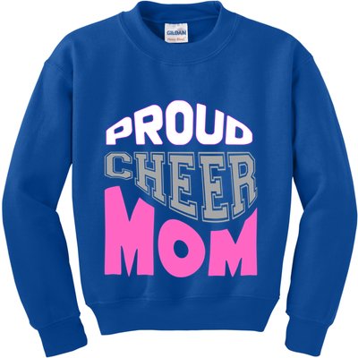 Proud Cheer Mom Squad Tryouts Pom Poms Megaphone Novelty Funny Gift Kids Sweatshirt