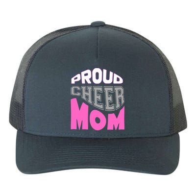 Proud Cheer Mom Squad Tryouts Pom Poms Megaphone Novelty Funny Gift Yupoong Adult 5-Panel Trucker Hat